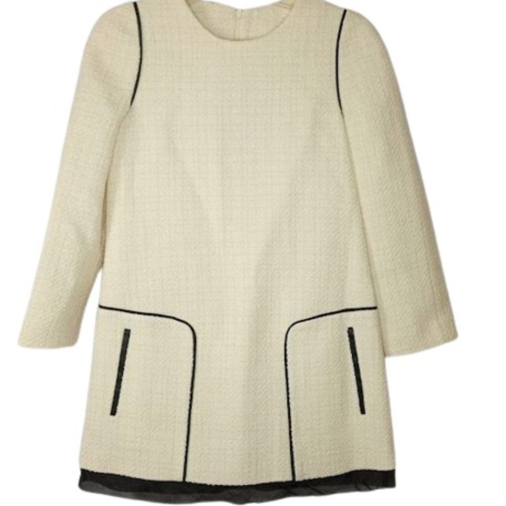 Five Plus Womens Sheath Dress Cream Black Tweed Mini XS New